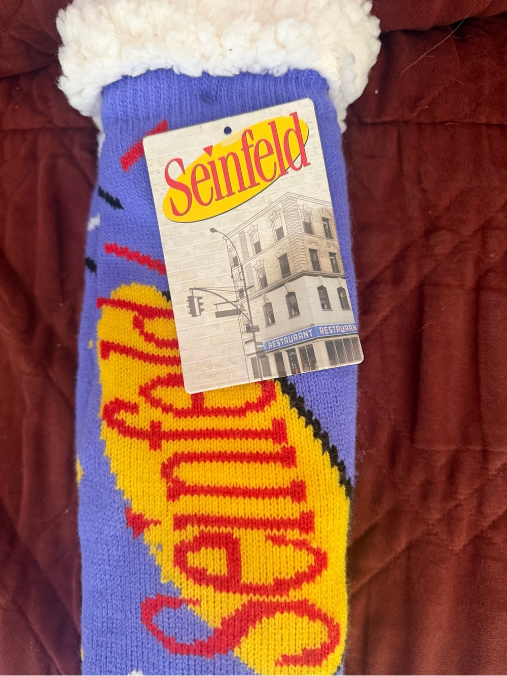 Purple Sherpa-Lined Crew Socks by - Picture 2 of 4